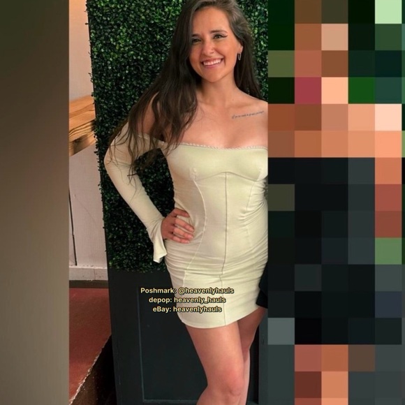 Oh Polly Suki Lace Trim Off-Shoulder Pastel Mini Dress - Whimsical Cottagecore - Picture 9 of 9